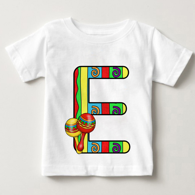 Unisex T-shirt cukierki kolor alfabet lato 2021 Harajuku Retro moda dzieci - Wianko - 6