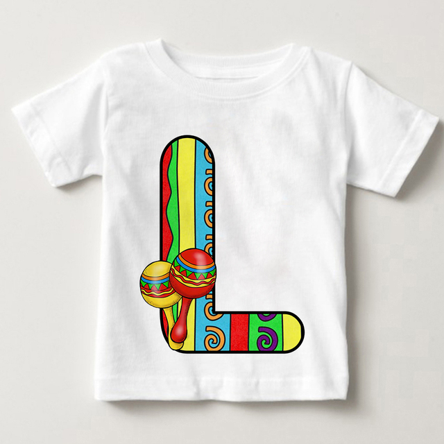 Unisex T-shirt cukierki kolor alfabet lato 2021 Harajuku Retro moda dzieci - Wianko - 13