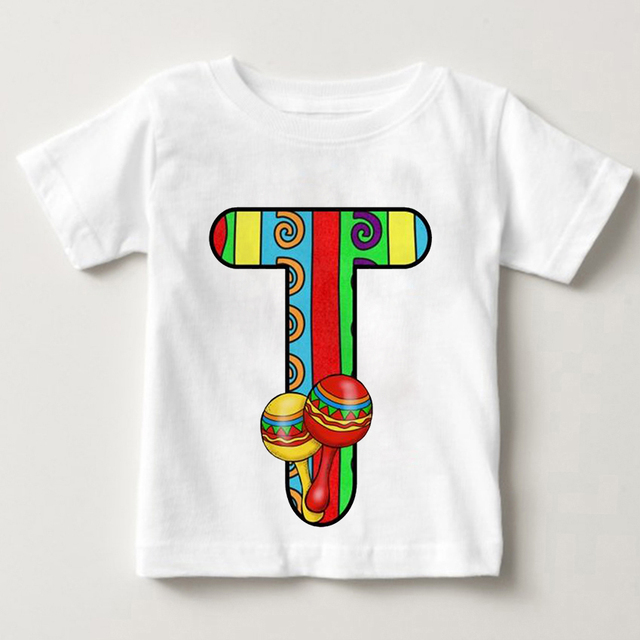 Unisex T-shirt cukierki kolor alfabet lato 2021 Harajuku Retro moda dzieci - Wianko - 21