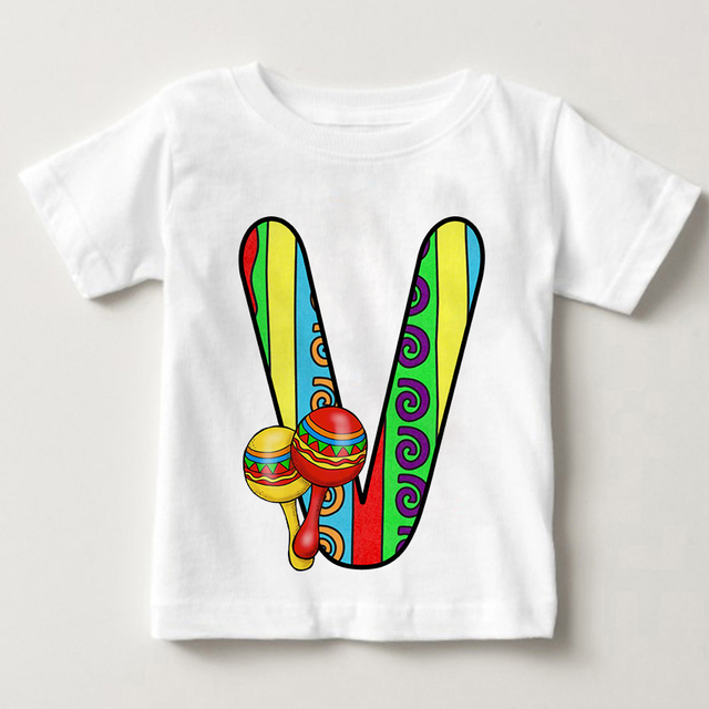 Unisex T-shirt cukierki kolor alfabet lato 2021 Harajuku Retro moda dzieci - Wianko - 23