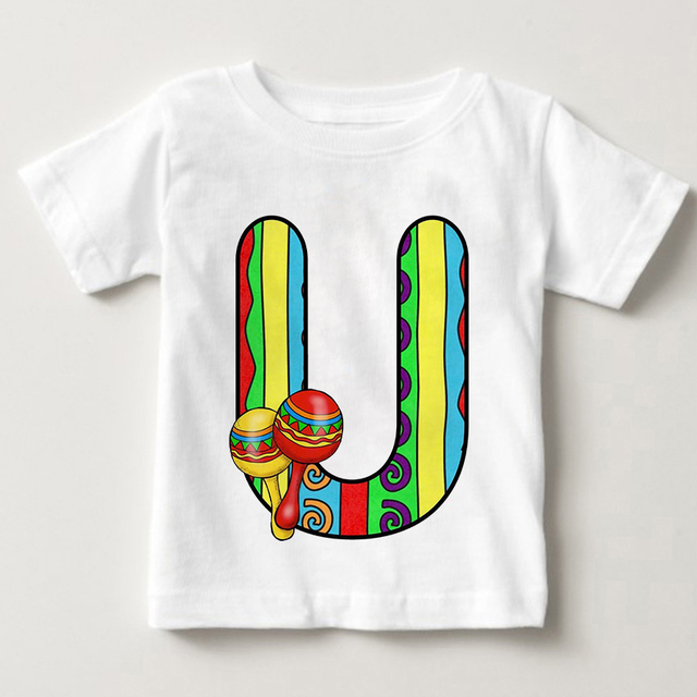 Unisex T-shirt cukierki kolor alfabet lato 2021 Harajuku Retro moda dzieci - Wianko - 22