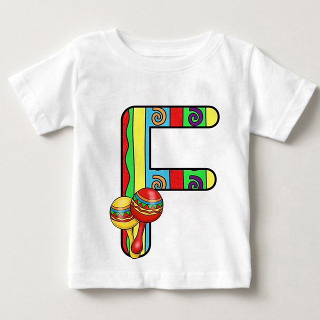 Unisex T-shirt cukierki kolor alfabet lato 2021 Harajuku Retro moda dzieci - Wianko - 7