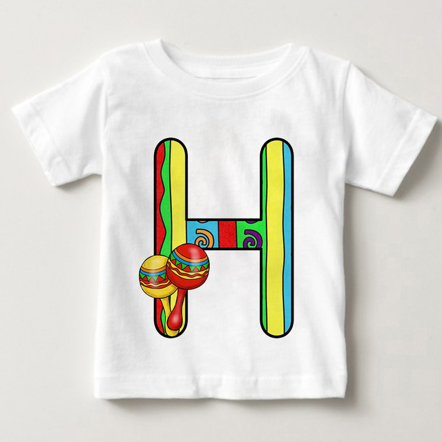 Unisex T-shirt cukierki kolor alfabet lato 2021 Harajuku Retro moda dzieci - Wianko - 9