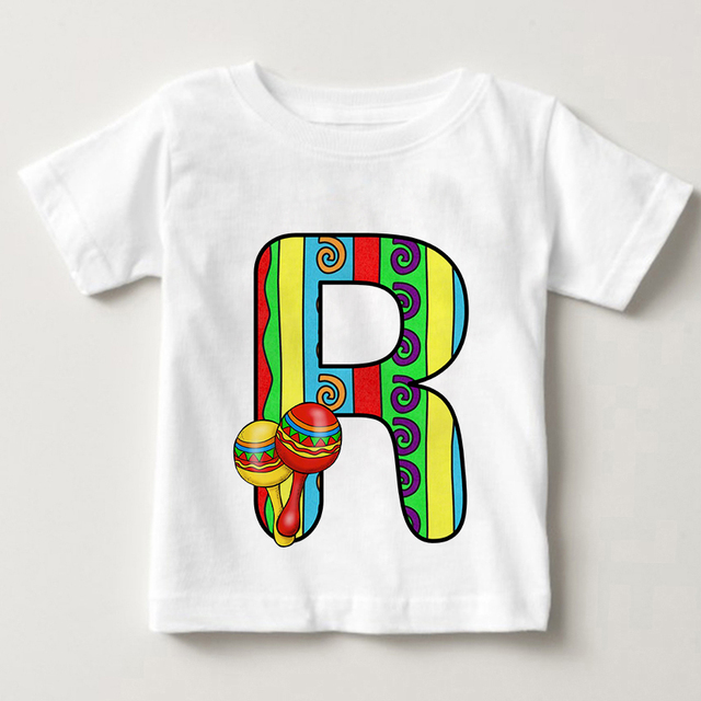 Unisex T-shirt cukierki kolor alfabet lato 2021 Harajuku Retro moda dzieci - Wianko - 19