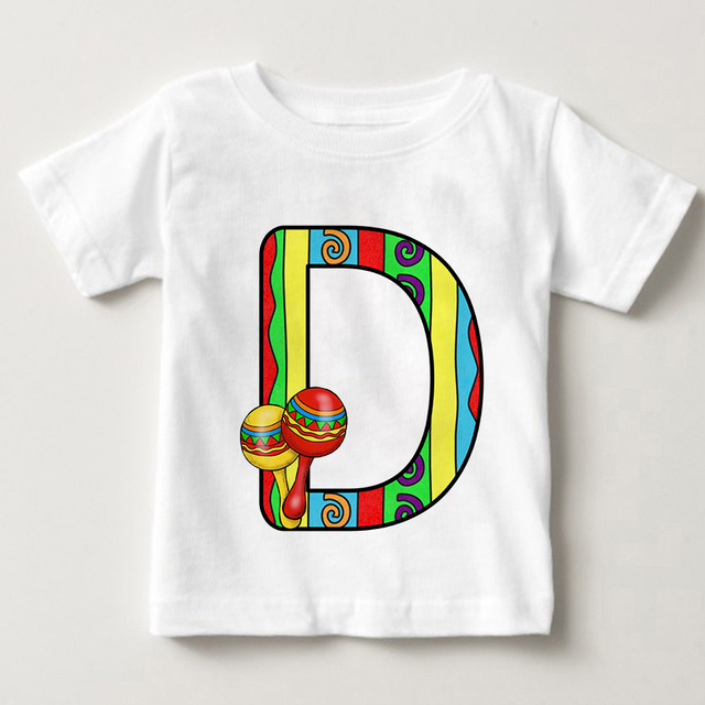 Unisex T-shirt cukierki kolor alfabet lato 2021 Harajuku Retro moda dzieci - Wianko - 5