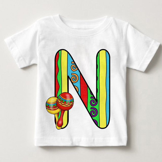 Unisex T-shirt cukierki kolor alfabet lato 2021 Harajuku Retro moda dzieci - Wianko - 15