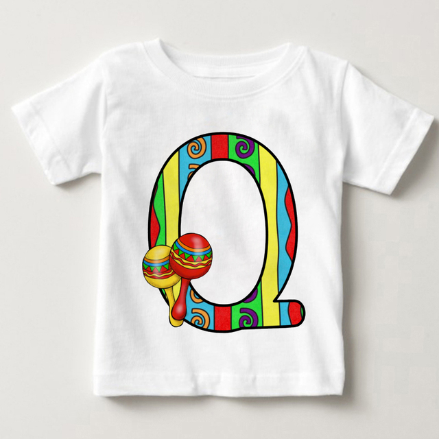 Unisex T-shirt cukierki kolor alfabet lato 2021 Harajuku Retro moda dzieci - Wianko - 18