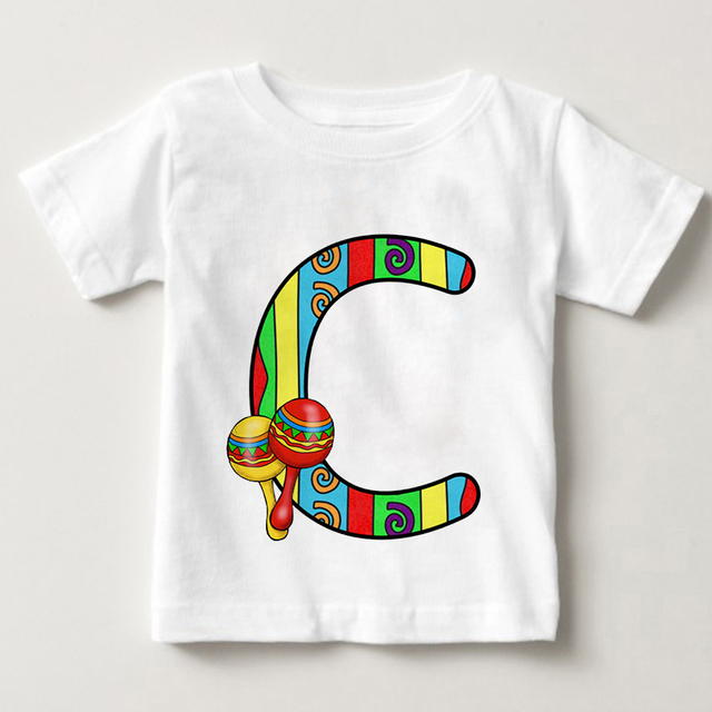Unisex T-shirt cukierki kolor alfabet lato 2021 Harajuku Retro moda dzieci - Wianko - 4