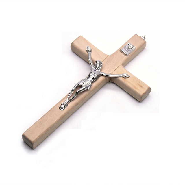 Drewniany naszyjnik religijny z wisiorkiem Jeżus na krzyżu - krucyfiks z łańcuchem dla mężczyzn - Wianko - 6