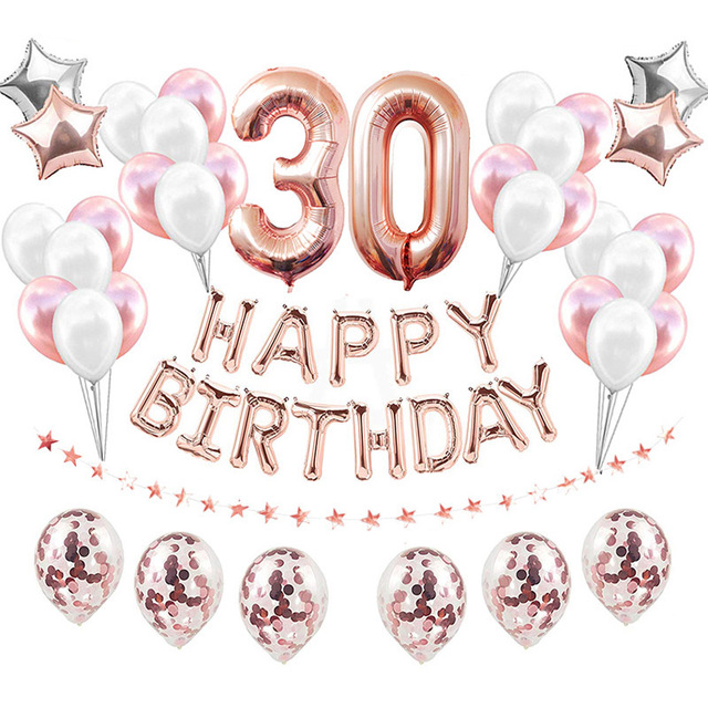 37 sztuk różowego złota cyfry 1-10, 16, 18, 21, 25, 30, 40, 50, 60 - balony na 1. urodziny, dorosła impreza - Wianko - 10