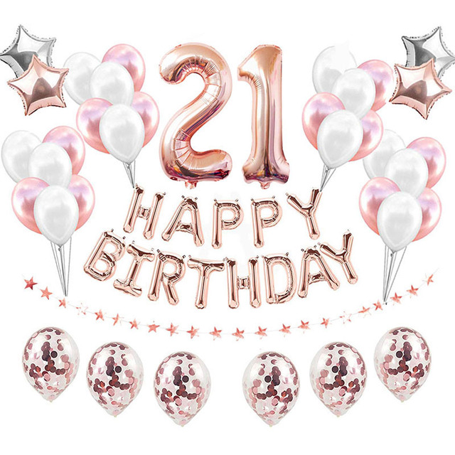 37 sztuk różowego złota cyfry 1-10, 16, 18, 21, 25, 30, 40, 50, 60 - balony na 1. urodziny, dorosła impreza - Wianko - 8