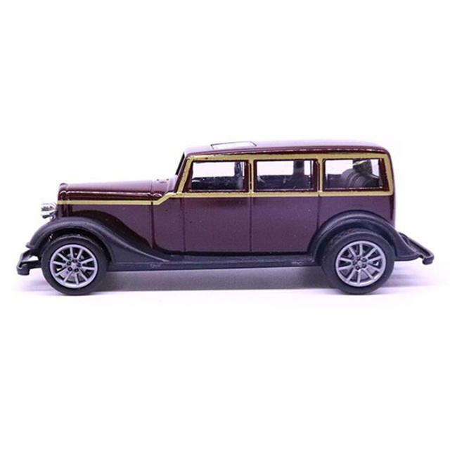 Metalowy samochód kolekcjonerski 1:43, model klasycznego pojazdu dla dzieci, fioletowy, wycofany Diecast - Wianko - 4