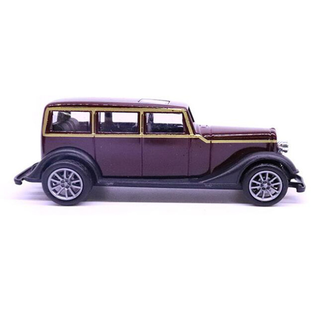 Metalowy samochód kolekcjonerski 1:43, model klasycznego pojazdu dla dzieci, fioletowy, wycofany Diecast - Wianko - 3
