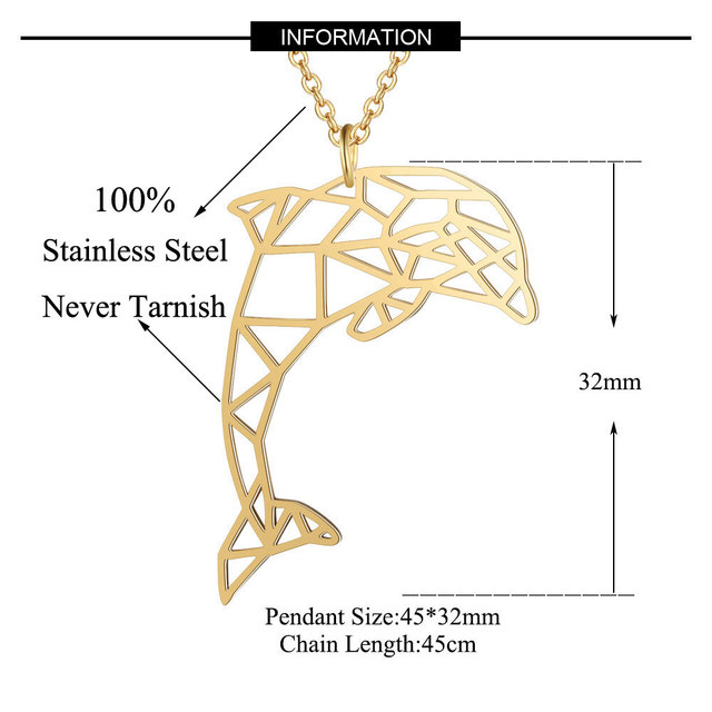 Naszyjnik Hollow Big Dolphin z 100% prawdziwej stali nierdzewnej - biżuteria podkreślająca osobowość, najwyższa jakość - Wianko - 5