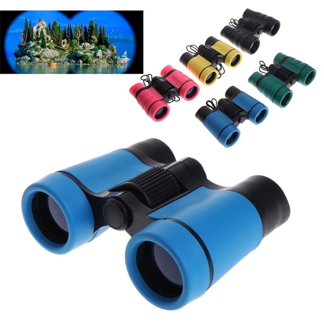 Lornetki plastikowe dla dzieci 4x30 lunety optyczne kompaktowe teleskopy do gier na świeżym powietrzu - Wianko - 3