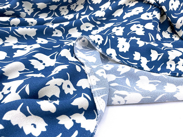 Ręcznie robiona tkanina na sukienkę haute couture z niebieskim kwiatowym wzorem, made in Europe and America - Wianko - 7