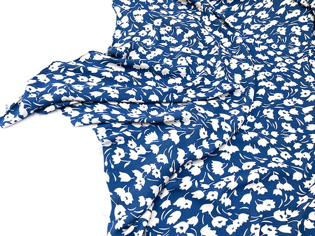 Ręcznie robiona tkanina na sukienkę haute couture z niebieskim kwiatowym wzorem, made in Europe and America - Wianko - 8