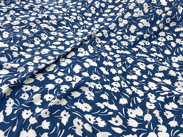 Ręcznie robiona tkanina na sukienkę haute couture z niebieskim kwiatowym wzorem, made in Europe and America - Wianko - 4