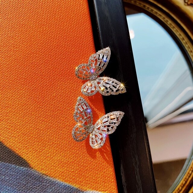 Kolczyki sztyft z diamentami - moda biżuteria luksusowa - Wianko - 2