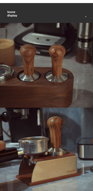 Młynek do kawy z drewnianym uchwytem i podstawą ze stali nierdzewnej, 51/58mm - Wianko - 8