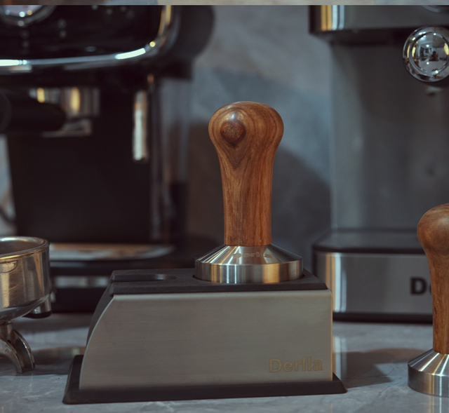 Młynek do kawy z drewnianym uchwytem i podstawą ze stali nierdzewnej, 51/58mm - Wianko - 9