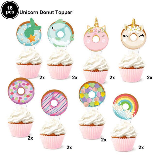 Papierowe pączki Cupcake Topper - 16 sztuk, dekoracje dla urodzinowych przyjęć dziecięcych i Baby Shower - Wianko - 3