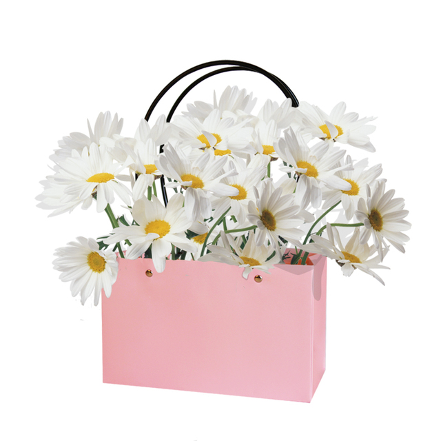 Przenośna torba na kwiaty z wodoodpornego papieru - poręczny prezent dla różańca ślubnego i urodzin - Wianko - 3