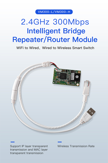 VM300-L 2.4G bezprzewodowy mostek wi-fi Ethernet - Wianko - 1