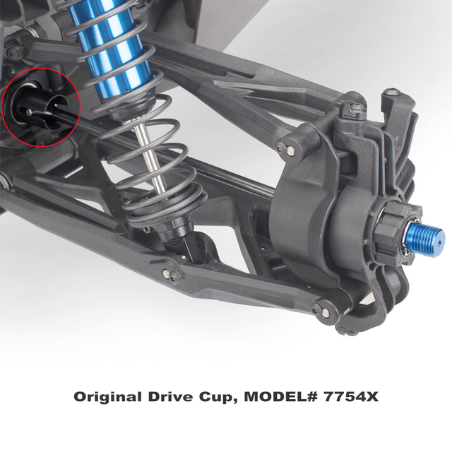 2 sztuki Metalowe 7754X Drive Cup dla 7750X 8S-Spec Heavy Duty Driveshaft - Część zamienna do modelu Traxxas X-Maxx 77086-4 1/5 RC Monster Truck - Wianko - 4