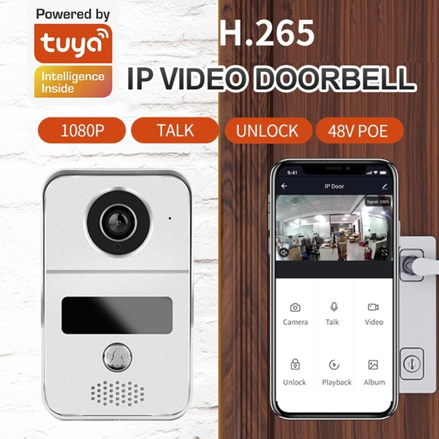 Wideodomofon IP H.265 1080P z WiFi i aplikacją Tuya - inteligentne urządzenie do drzwi z pełnym dupleksem, zdjęciem wideo i kamerą - Wianko - 2
