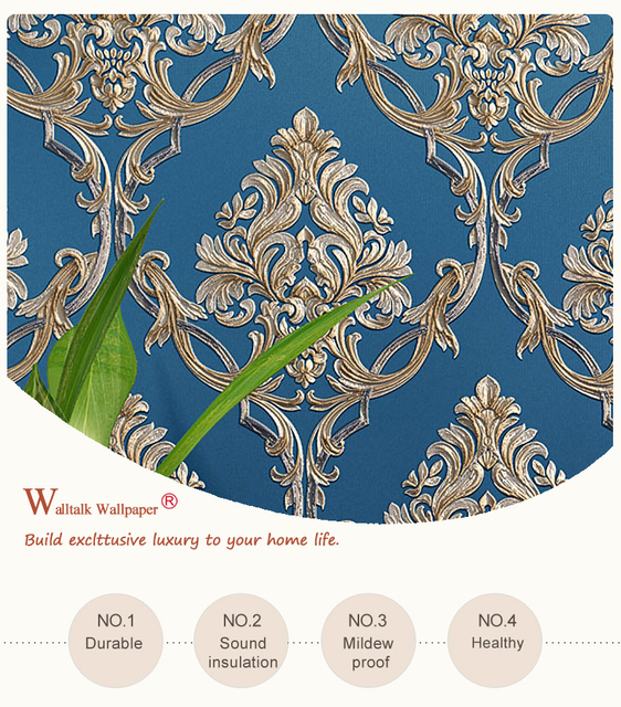 Tapeta 3D z adamaszkiem florystycznym - europejski wzór do salonu i sypialni - Wianko - 1