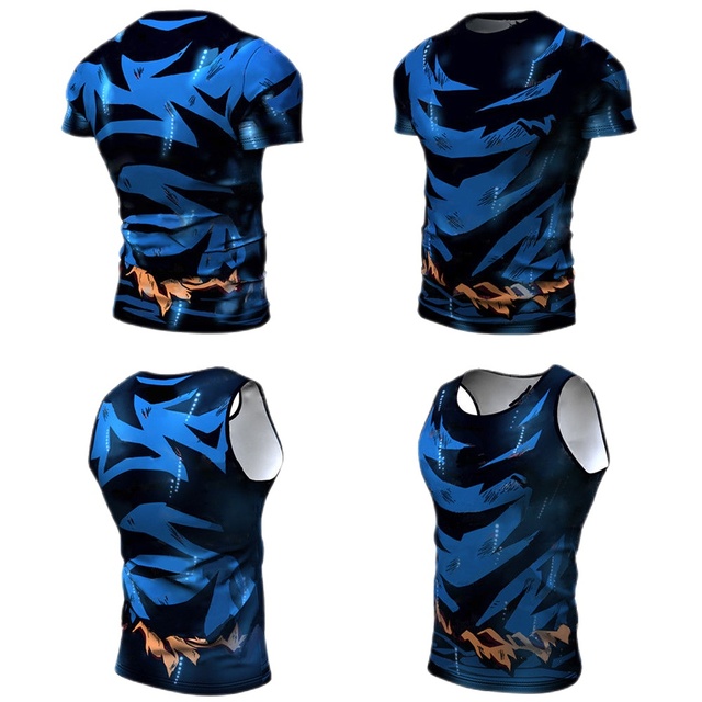 Męska koszulka do biegania z długim rękawem i nadrukiem kreskówkowym na wiosnę i lato – modny T-shirt Fitness z okrągłym dekoltem - Wianko - 3