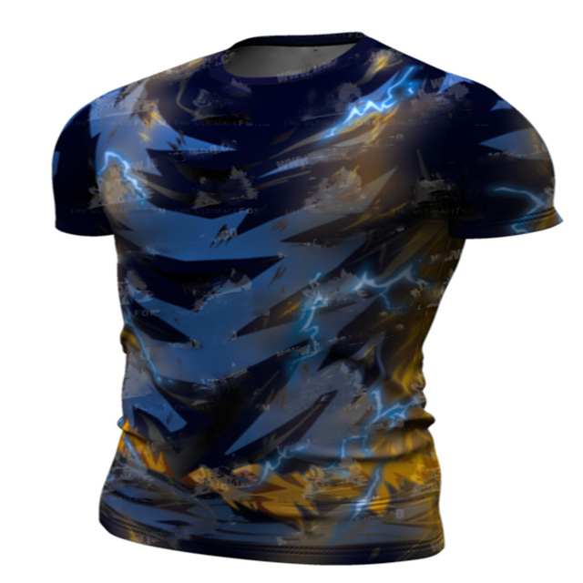Męska koszulka do biegania z długim rękawem i nadrukiem kreskówkowym na wiosnę i lato – modny T-shirt Fitness z okrągłym dekoltem - Wianko - 7
