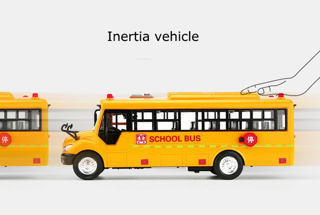 Autobus zabawka inercyjna szkolny model 4 styli muzyka światła dla chłopców prezent świąteczny - Wianko - 8