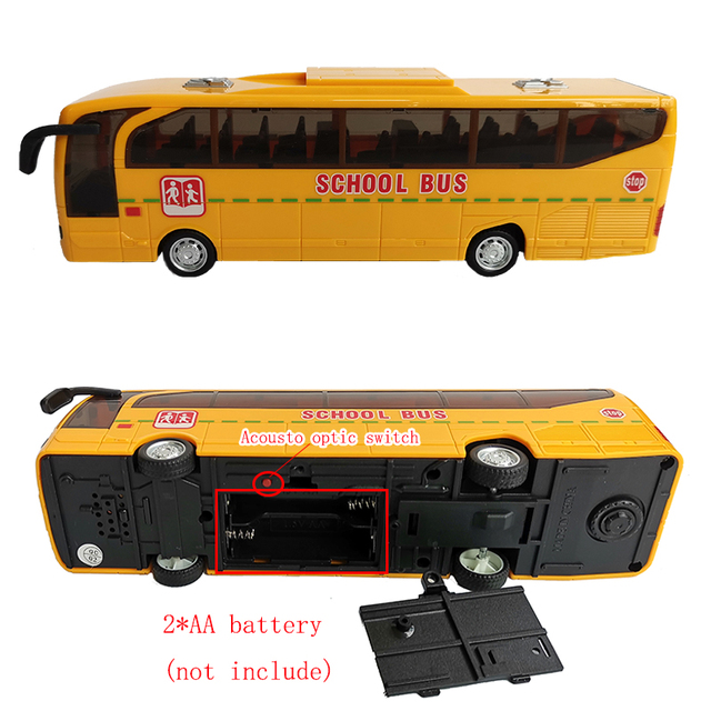 Autobus zabawka inercyjna szkolny model 4 styli muzyka światła dla chłopców prezent świąteczny - Wianko - 27