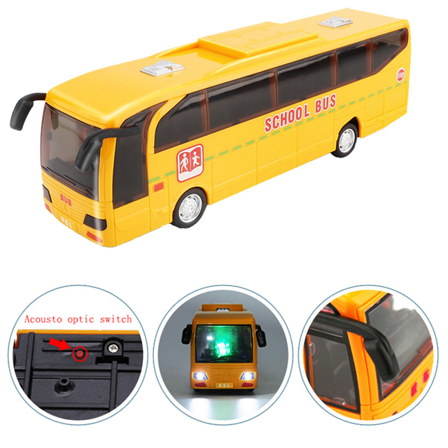 Autobus zabawka inercyjna szkolny model 4 styli muzyka światła dla chłopców prezent świąteczny - Wianko - 28