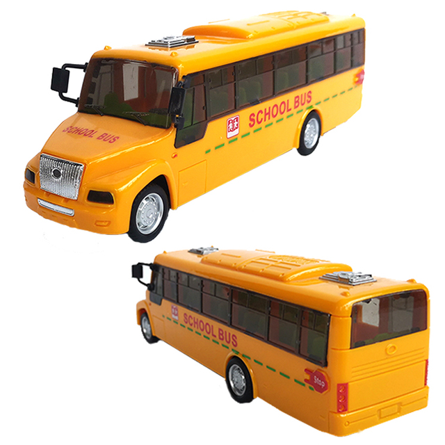 Autobus zabawka inercyjna szkolny model 4 styli muzyka światła dla chłopców prezent świąteczny - Wianko - 11