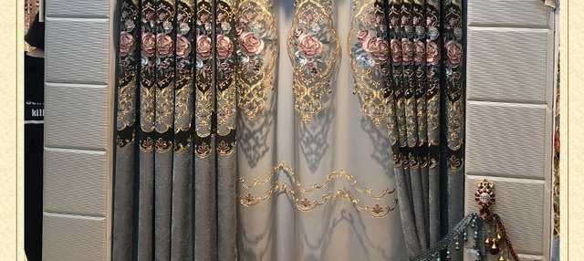 Zasłona dekoracyjna Retro w stylu europejskim, flokowany brązujący żakard w salonie, sypialni lub na ślub - Wianko - 15