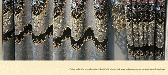 Zasłona dekoracyjna Retro w stylu europejskim, flokowany brązujący żakard w salonie, sypialni lub na ślub - Wianko - 4