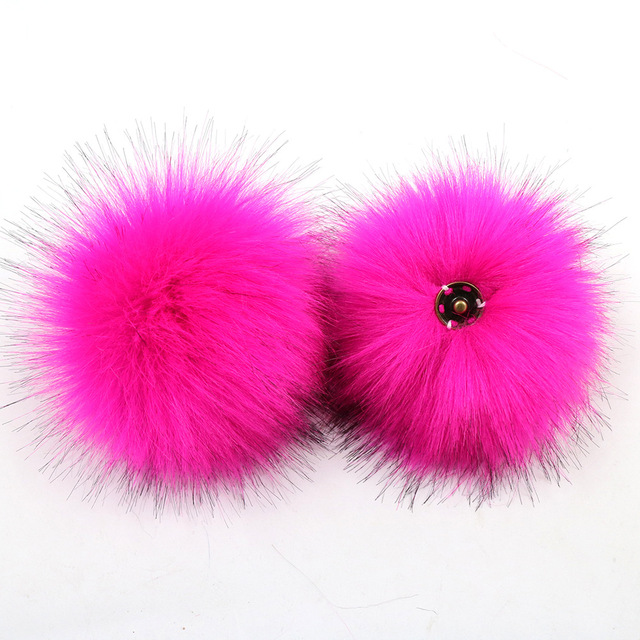 Pendan Fluffy - Sztuczne futro z lisa - Miękkie futro szopa - Pompony DIY - 1 sztuka - Wianko - 14