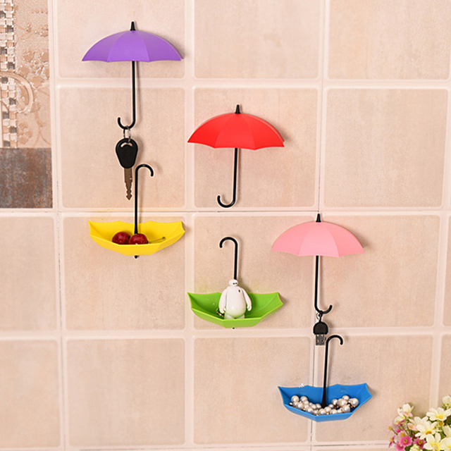 Hak self-przylepny na parasol i ubrania z lepkim stojakiem na ścianę/drzwi - kuchnia, łazienka, klucze - Wianko - 4
