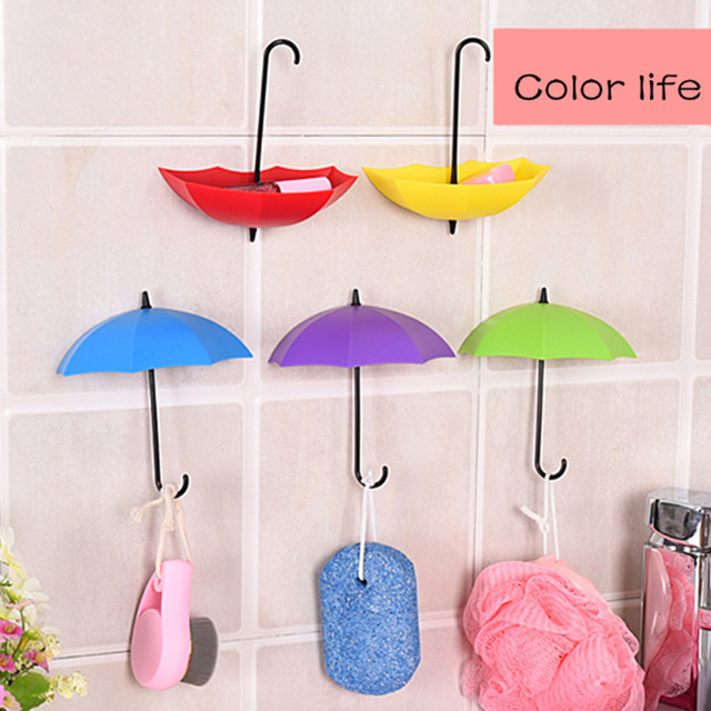 Hak self-przylepny na parasol i ubrania z lepkim stojakiem na ścianę/drzwi - kuchnia, łazienka, klucze - Wianko - 3