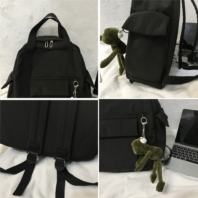 Luksusowy wodoodporny plecak szkolny dla kobiet - żaba, nylonowy plecak podróżny Mochila Feminina - Wianko - 6