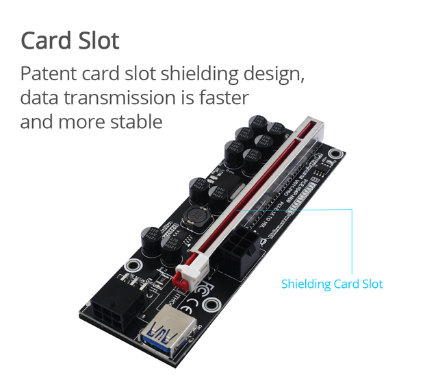 Karta rozszerzająca PCIe TISHRIC VER011-Pro - 1-10 sztuk, z kondensatorami USB 3.0, dla kart graficznych GPU - Wianko - 10