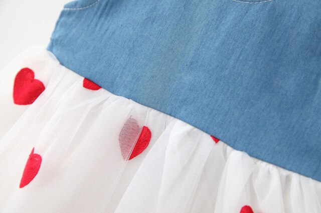 Niemowlęca sukienka dziewczęca z denimu w patchworkowym wzorze z kapeluszem słomianym - Wianko - 22