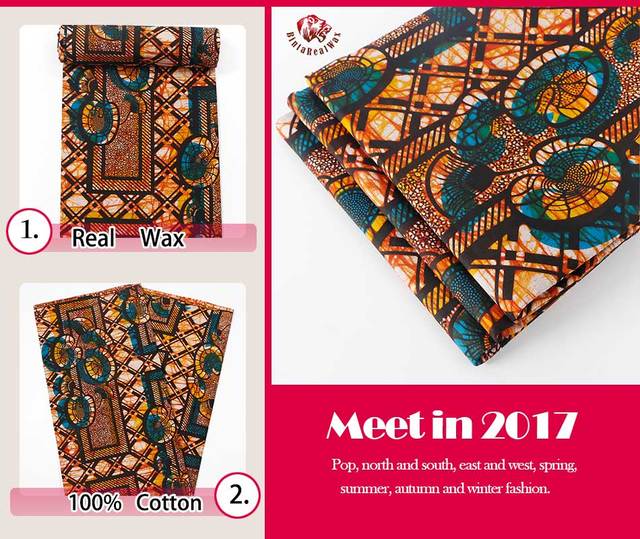 BintaRealWax - afrykańska tkanina bawełniana Ankara - najnowszy wzór do szycia odzieży - Wianko - 4