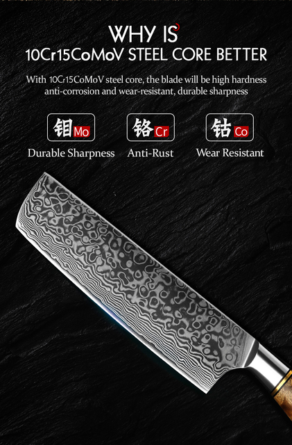 Profesjonalny nóż kuchenny Nakiri HEZHEN 7'' z wysokowęglowej stali damasceńskiej - Wianko - 4