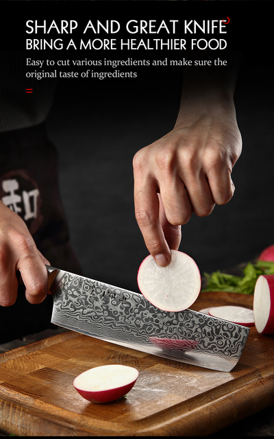 Profesjonalny nóż kuchenny Nakiri HEZHEN 7'' z wysokowęglowej stali damasceńskiej - Wianko - 11