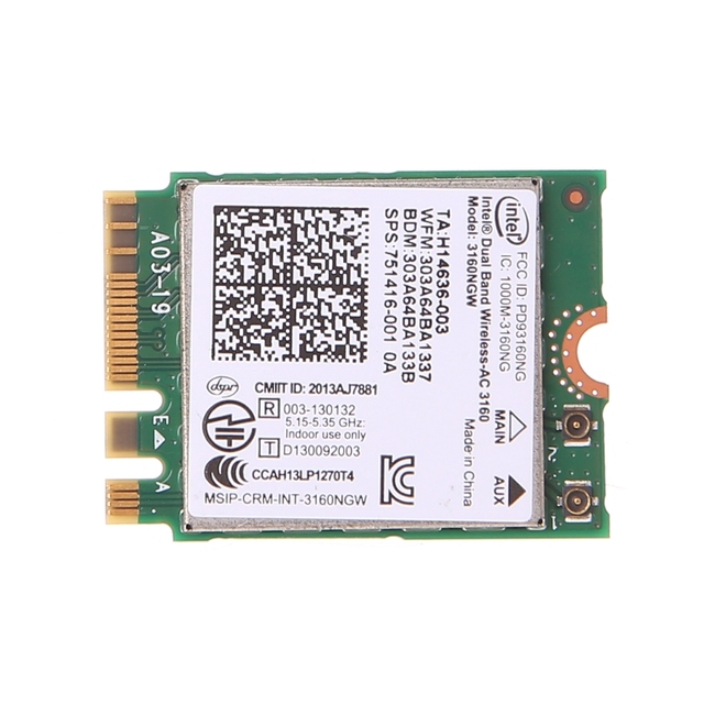 Karta sieciowa Intel dwuzakresowa 802.11 AC 3160 NGW z Bluetooth 4.0 Wifi WLAN Card - Wianko - 1