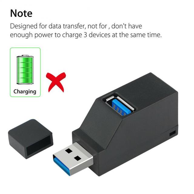 Mini Splitter Box 3w1 USB 3.0 HUB Adapter Extender - Przenośne rozdzielacze USB z 3 portami dla PC, laptopów, Macbooków, oraz telefonów komórkowych dla szybkiego odczytu dysku U - Wianko - 9